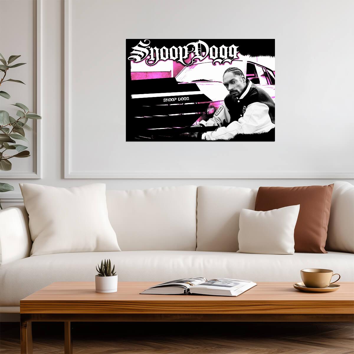 Snoop Dogg 90s Style | Black and White Hip Hop Portrait | Rap Legend Poster - Music Poster