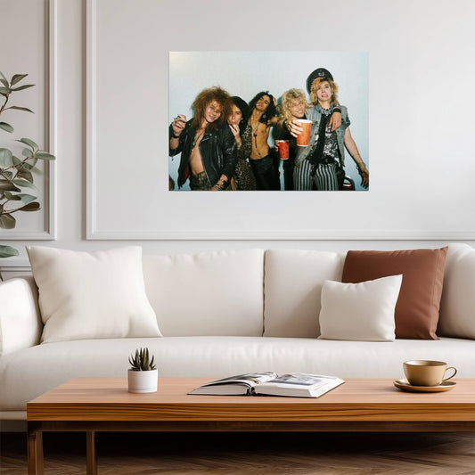Guns N Roses Classic Lineup | Vintage 80s Rock Band Photo | Hard Rock Music Legend Poster - Music Poster