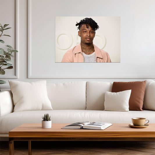 21 Savage Portrait | Celebritie Poster | Hip Hop Star Wall Art - Music Poster