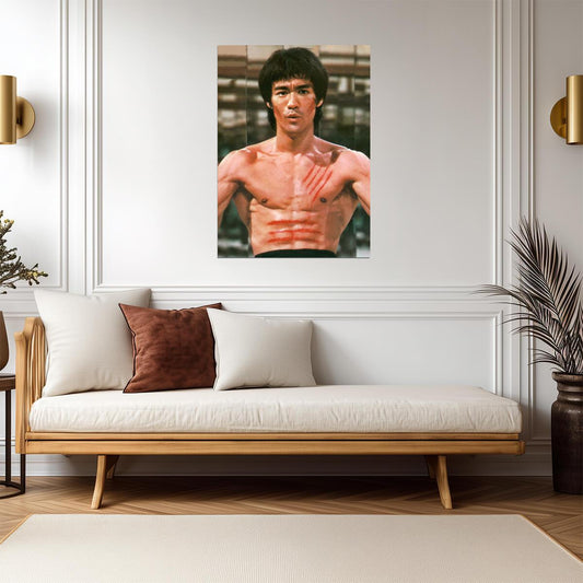 Bruce Lee Enter the Dragon | Scratches Movie Poster | Martial Arts Legend - Celebrities Poster