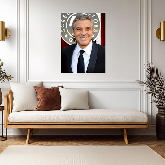 George Clooney | Warm Tone Portrait | Actor Poster - Celebrities Poster