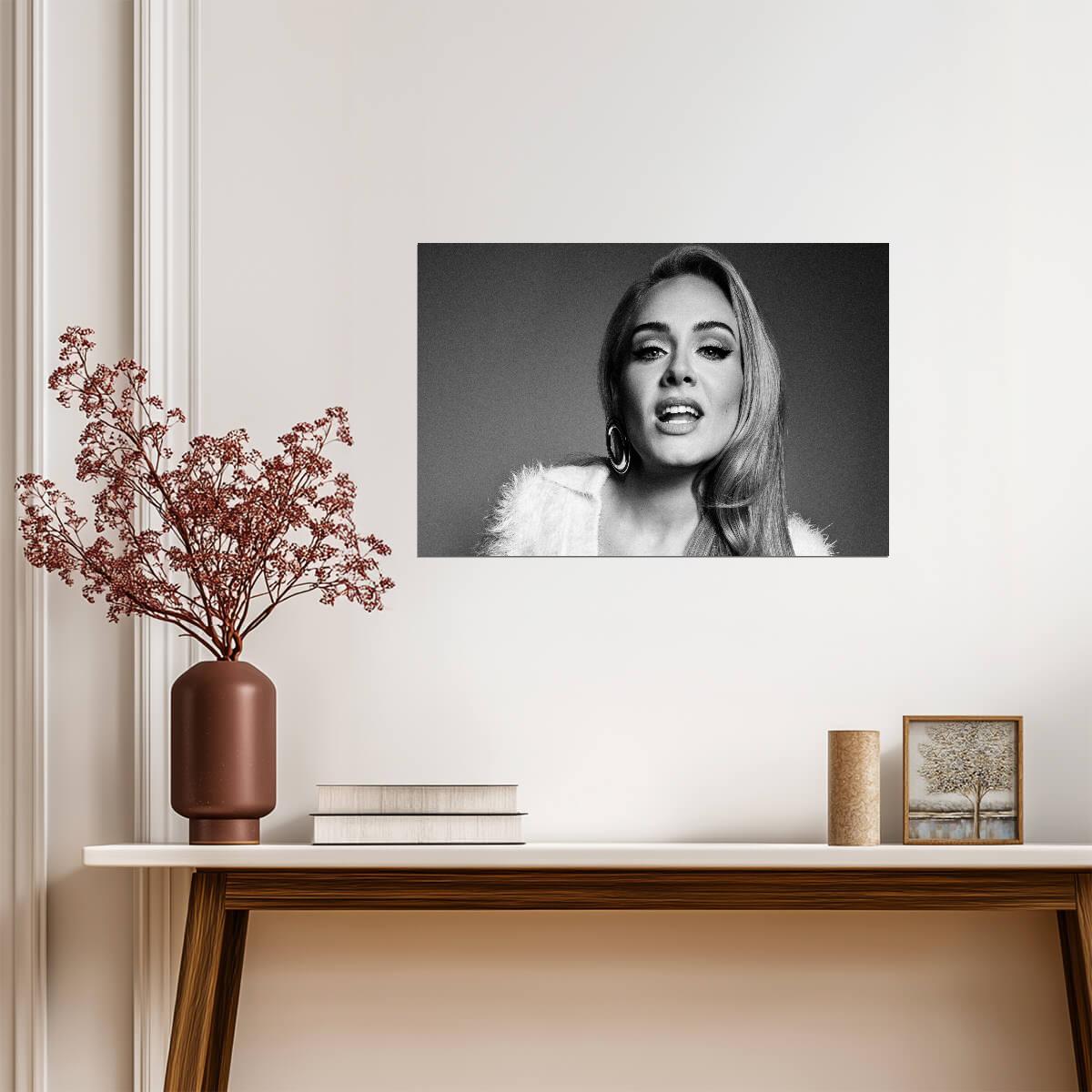 Adele Black and White | Soul Poster | Monochrome Portrait - Music Poster