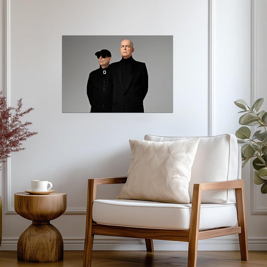 Pet Shop Boys Black Suits | Neil Tennant & Chris Lowe | Synth-Pop Music Poster - Music Poster