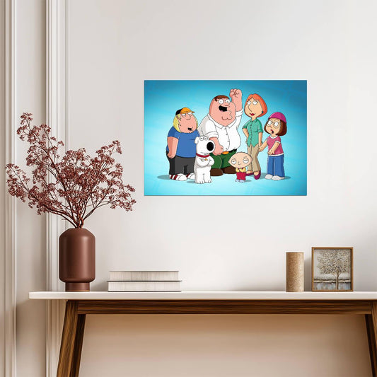 Family Guy The Griffin Family | Animated TV Show Poster | Peter Lois Stewie Brian Fan Art - Movies & TV Poster