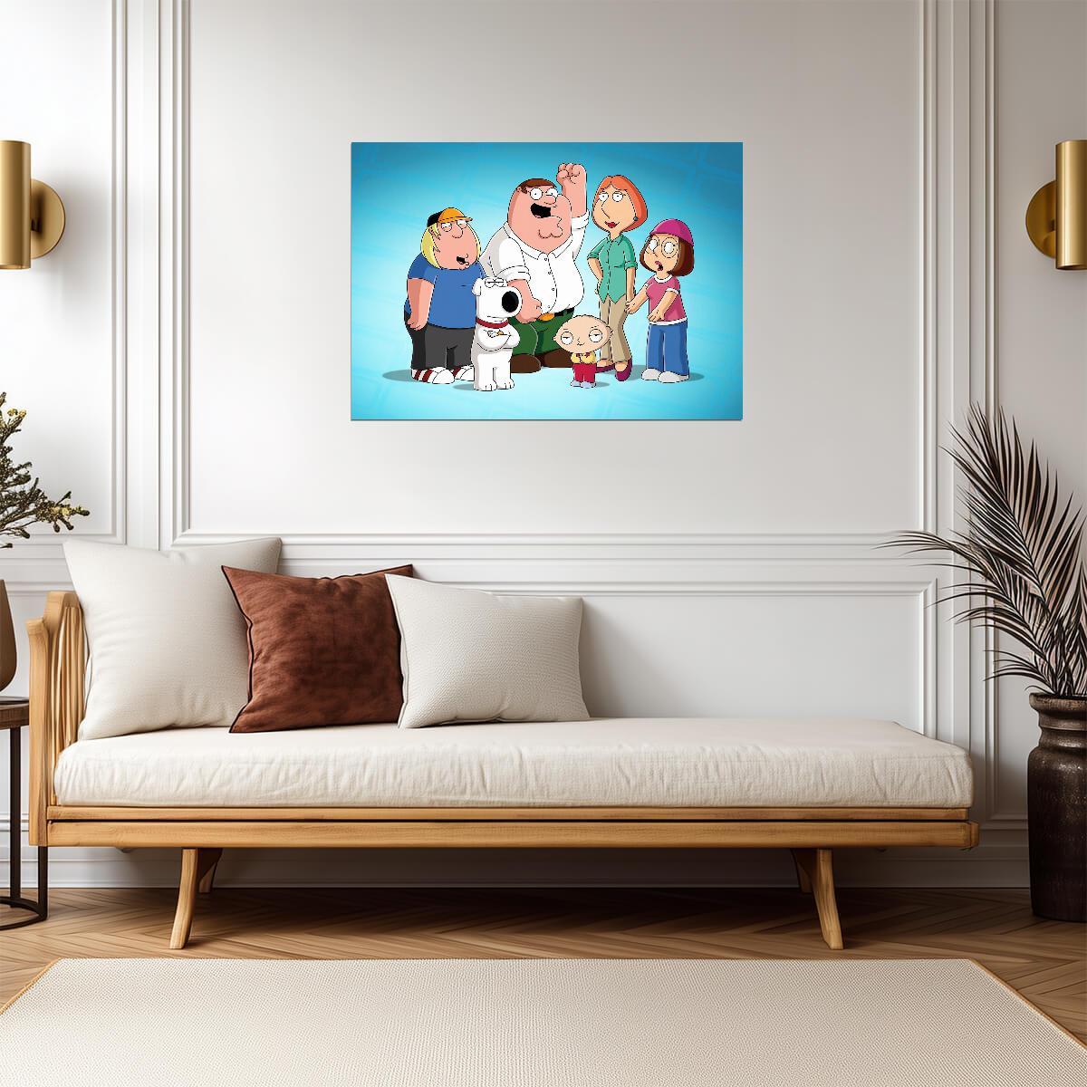 Family Guy The Griffin Family | Animated TV Show Poster | Peter Lois Stewie Brian Fan Art - Movies & TV Poster