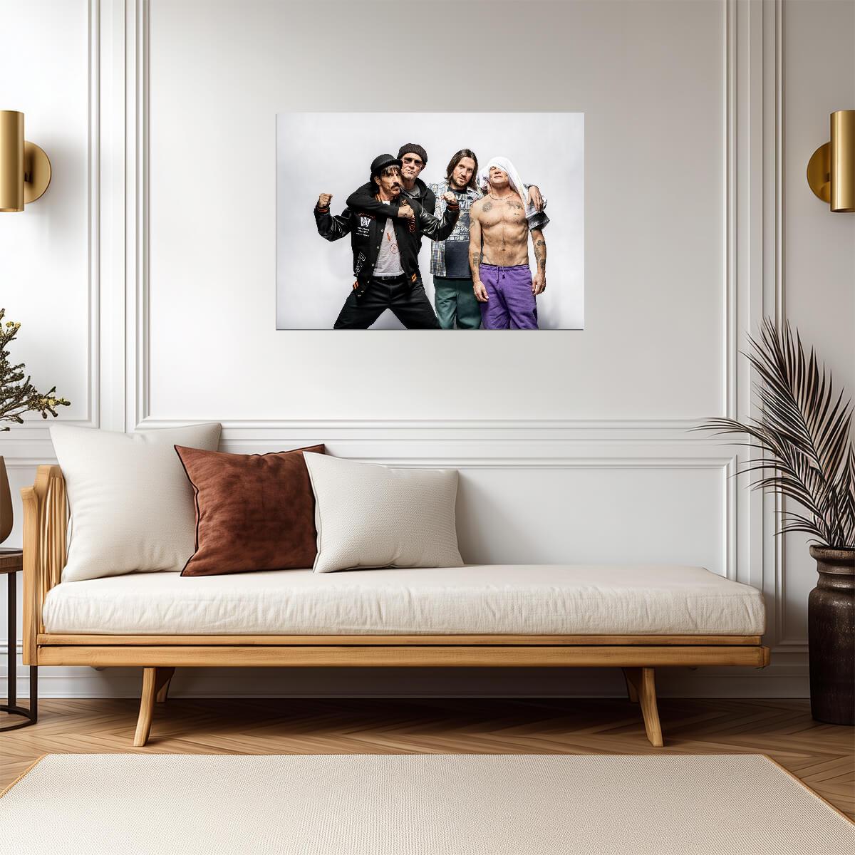 Red Hot Chili Peppers Group Hug | Studio Portrait | Rock Band Fan Gift Poster - Music Poster