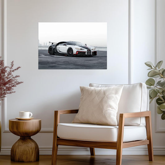 Bugatti Chiron Jacob & Co Edition | Custom Hypercar Poster | White & Black Supercar Art - Cars Poster