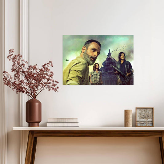 The Walking Dead Season 9 | Rick Grimes Daryl Dixon & Maggie | Zombie Apocalypse Poster - Movies & TV Poster