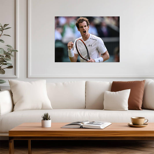 Andy Murray British Tennis Legend | Action Photography Poster | Wimbledon Celebration Wall Art - Sports Poster