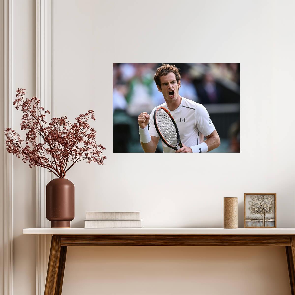 Andy Murray British Tennis Legend | Action Photography Poster | Wimbledon Celebration Wall Art - Sports Poster