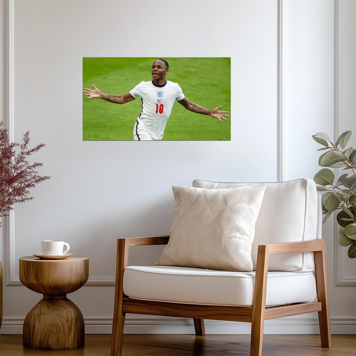 Raheem Sterling England Euro 2020 Goal Celebration | Soccer Poster | National Team Fan Gift - Sports Poster