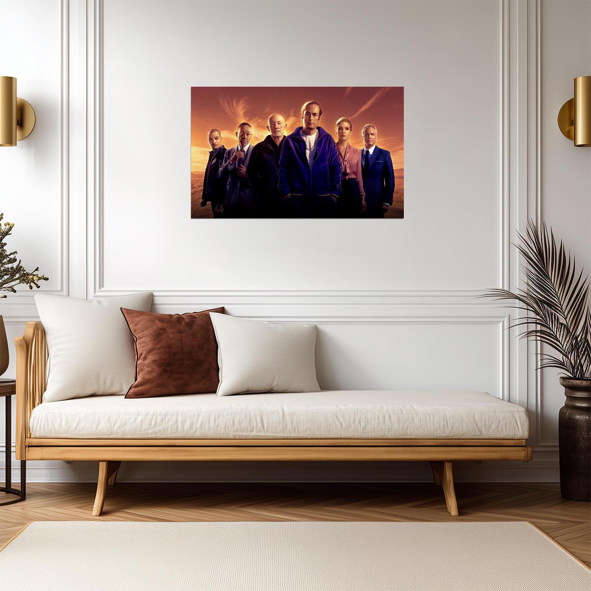 Better Call Saul Cast Poster | Main Characters Wall Art | Warm Tone TV Show Print - Movies & TV Poster