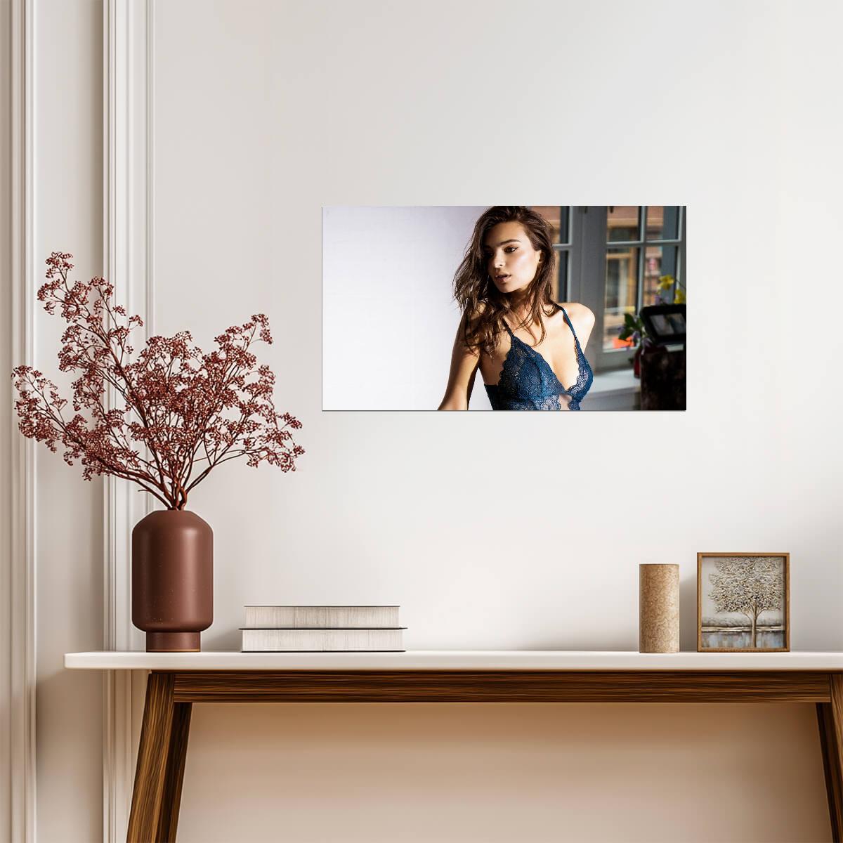 Emily Ratajkowski Fashion Model | Celebrity Poster | Sexy Lingerie Wall Art - Celebrities Poster