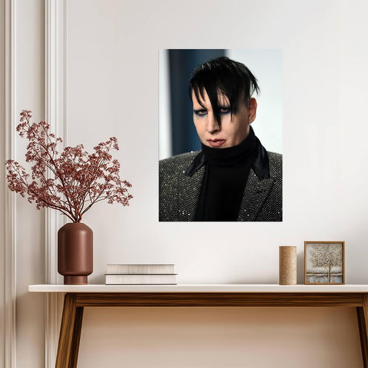 Marilyn Manson Portrait | Turtleneck Sweater Poster | Rock Music Wall Art - Music Poster