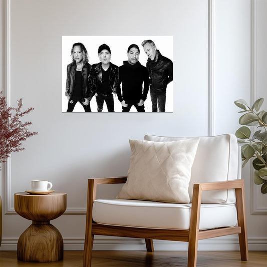 Metallica Band Portrait | Black and White Photo | Heavy Metal Music Poster - Music Poster