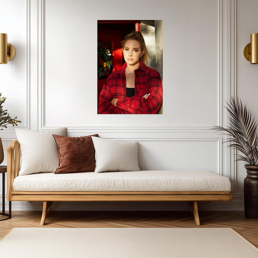 Lana Del Rey Red Plaid Shirt | Music Star Portrait Poster | Celebrity Wall Art - Music Poster