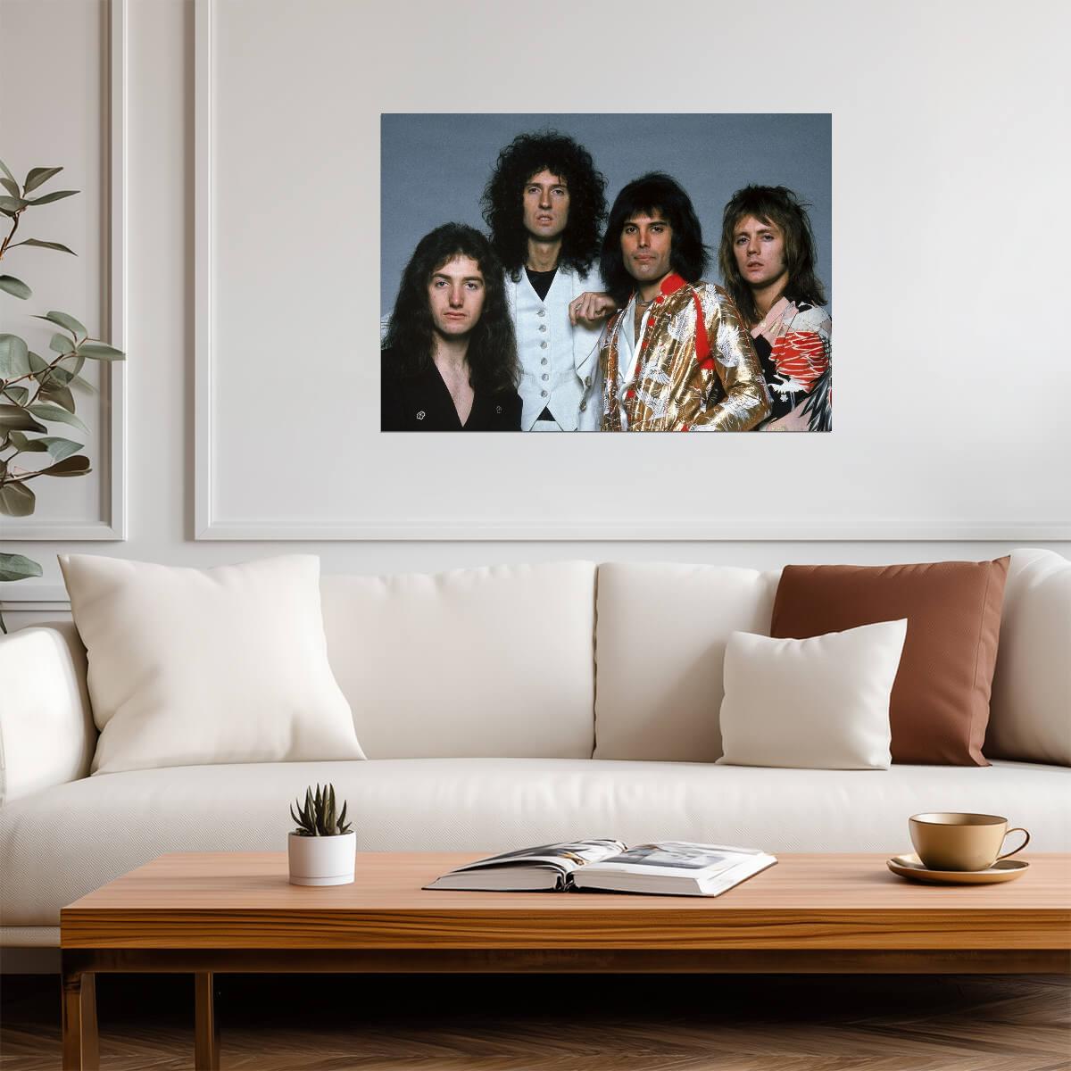 Queen Band Portrait | Classic Rock Music Poster | Freddie Mercury Vintage Photo - Music Poster