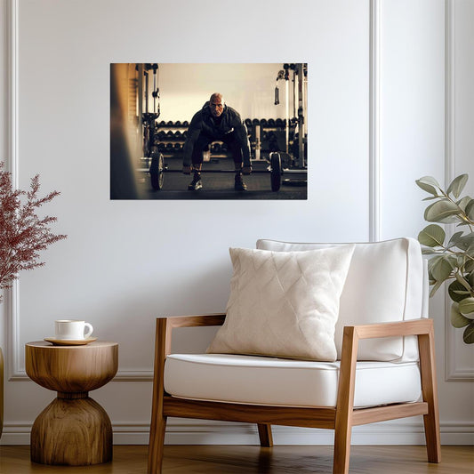 Dwayne Johnson The Rock Deadlift | Gym Motivation Poster | Fitness Wall Art - Sports Poster