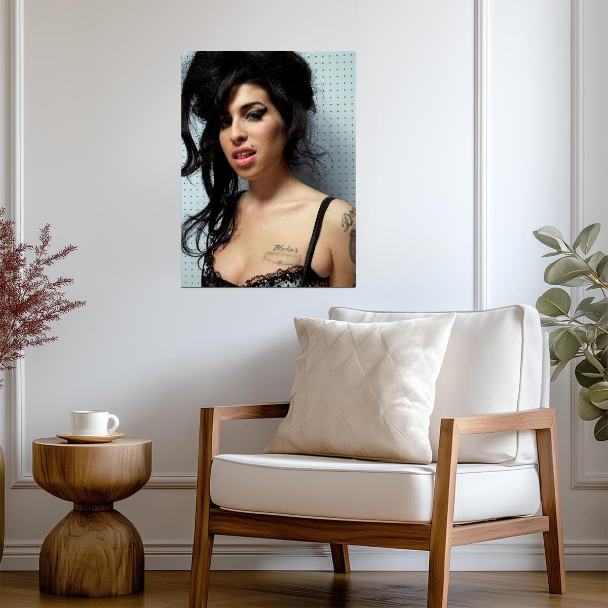 Amy Winehouse Tattoo Portrait | Music Legend Poster | Vintage Wall Art - Music Poster