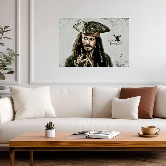 Pirates of the Caribbean Jack Sparrow | Stylized Movie Poster | Johnny Depp Fan Art Print - Movies & TV Poster