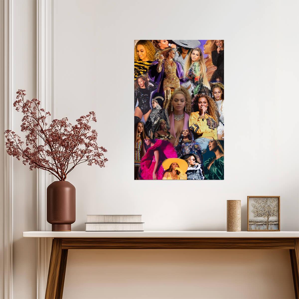 Beyoncé Photo Collage | Music Icon Poster | Pop Star Tribute Wall Art - Music Poster