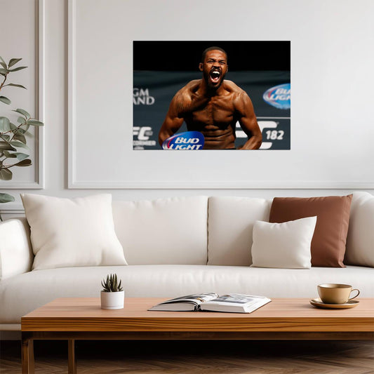 Jon Jones Intense UFC 182 Weigh-In | MMA Fighter Poster | Combat Sports Legend Photo - Sports Poster