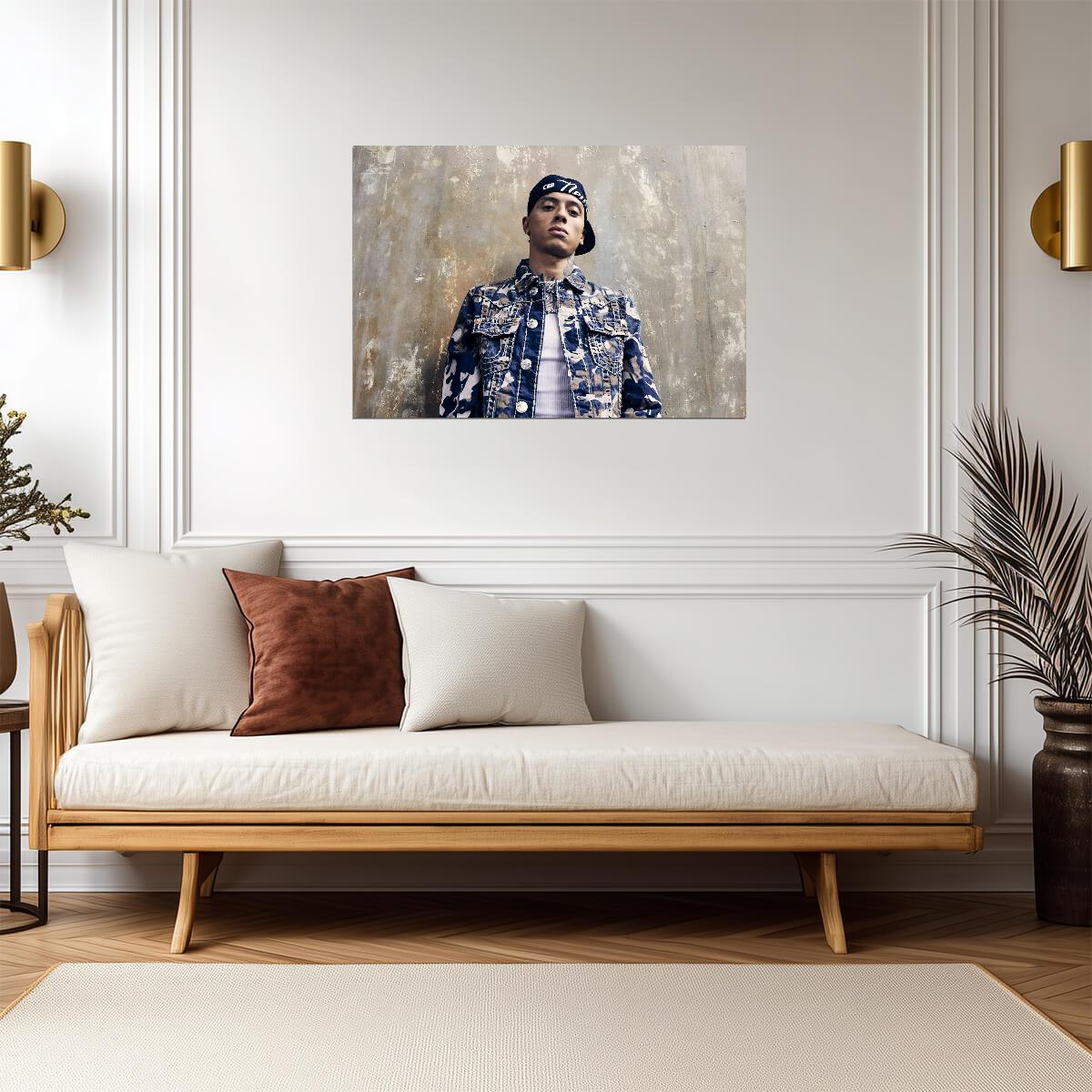 Central Cee Camo Denim Jacket | Studio Portrait Poster | UK Hip Hop Star - Music Poster