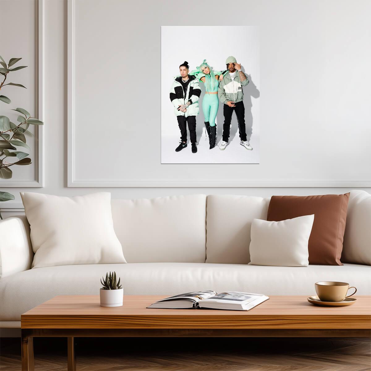 N-Dubz Mint Green Outfits | Group Studio Portrait | UK Hip Hop Poster - Music Poster