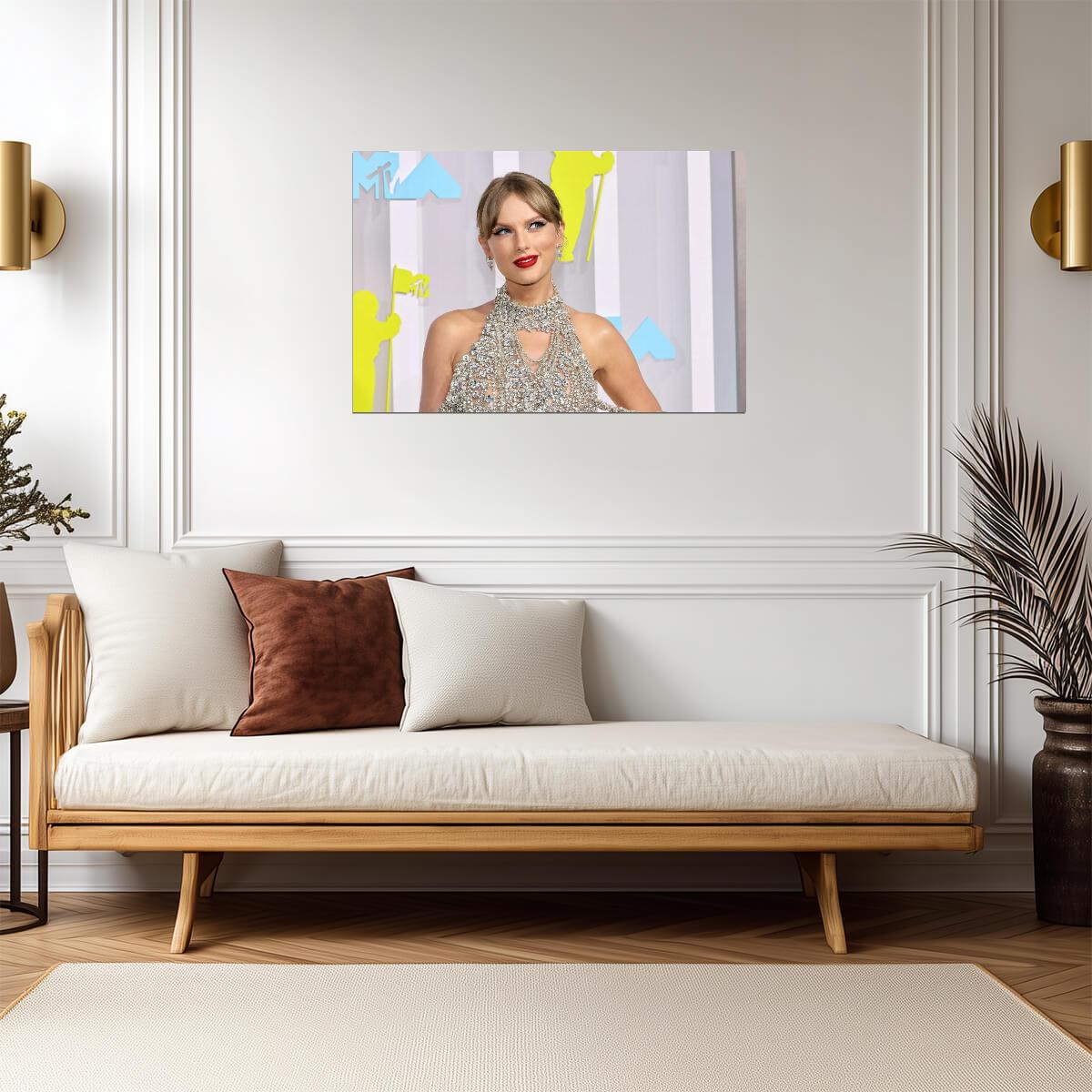 Taylor Swift VMAs Crystal Dress | Red Carpet Poster | Celebrity Fashion Wall Art - Music Poster