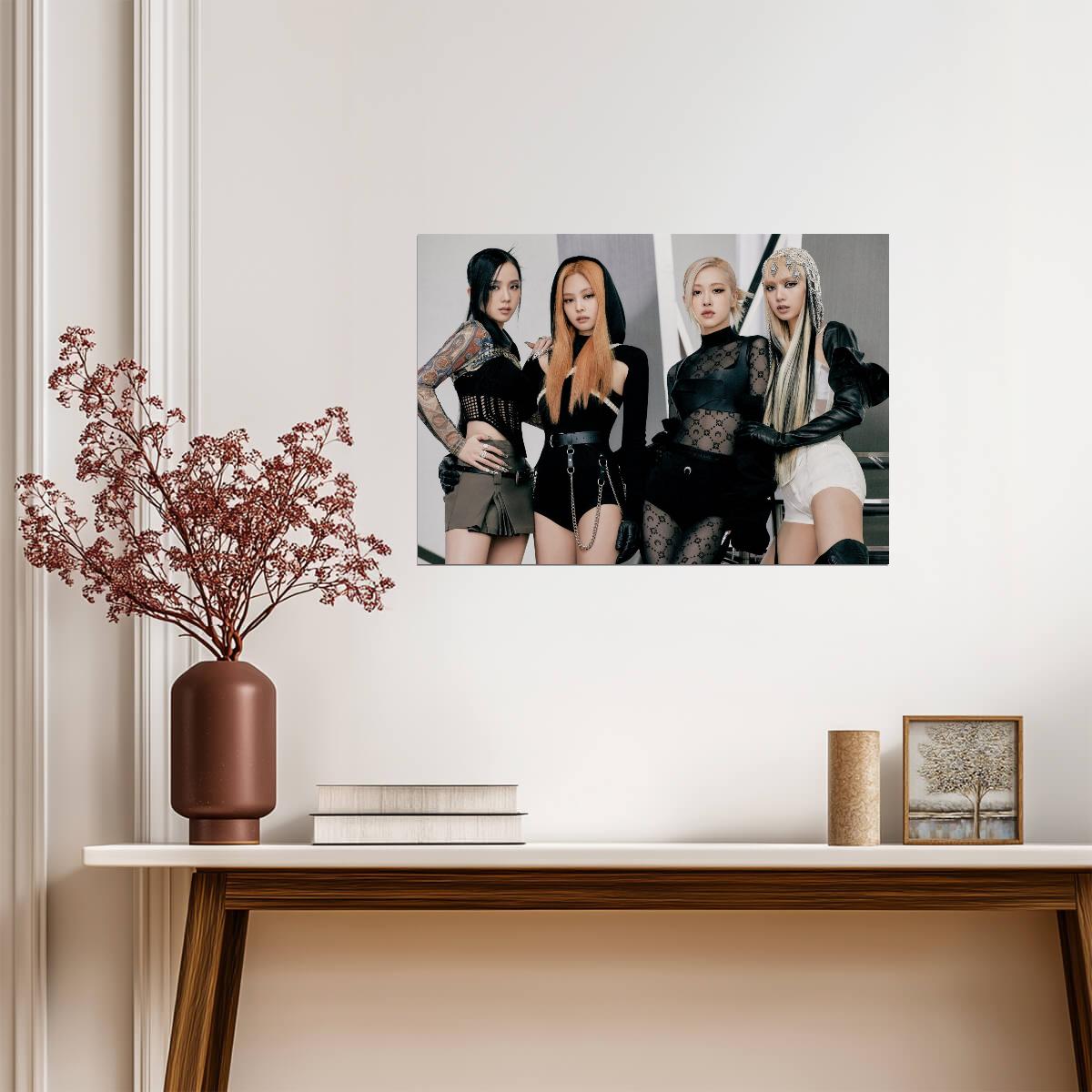 Blackpink Pink Venom Era Photoshoot | K-Pop Music Poster | Korean Girl Group Wall Art - Music Poster