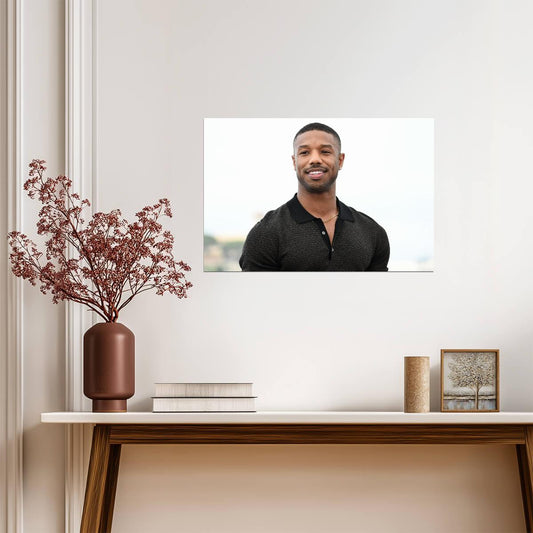 Michael B. Jordan Smiling Portrait | Celebrity Photo Poster | Modern Actor Wall Art - Celebrities Poster