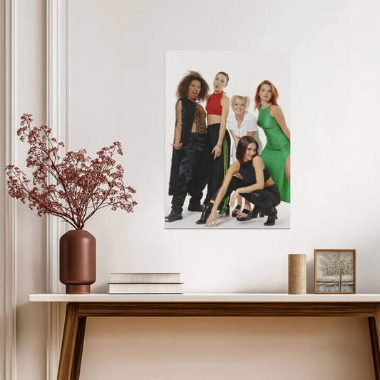 Spice Girls Full Group Shot | 90s Fashion Portrait | Girl Power Music Poster - Music Poster