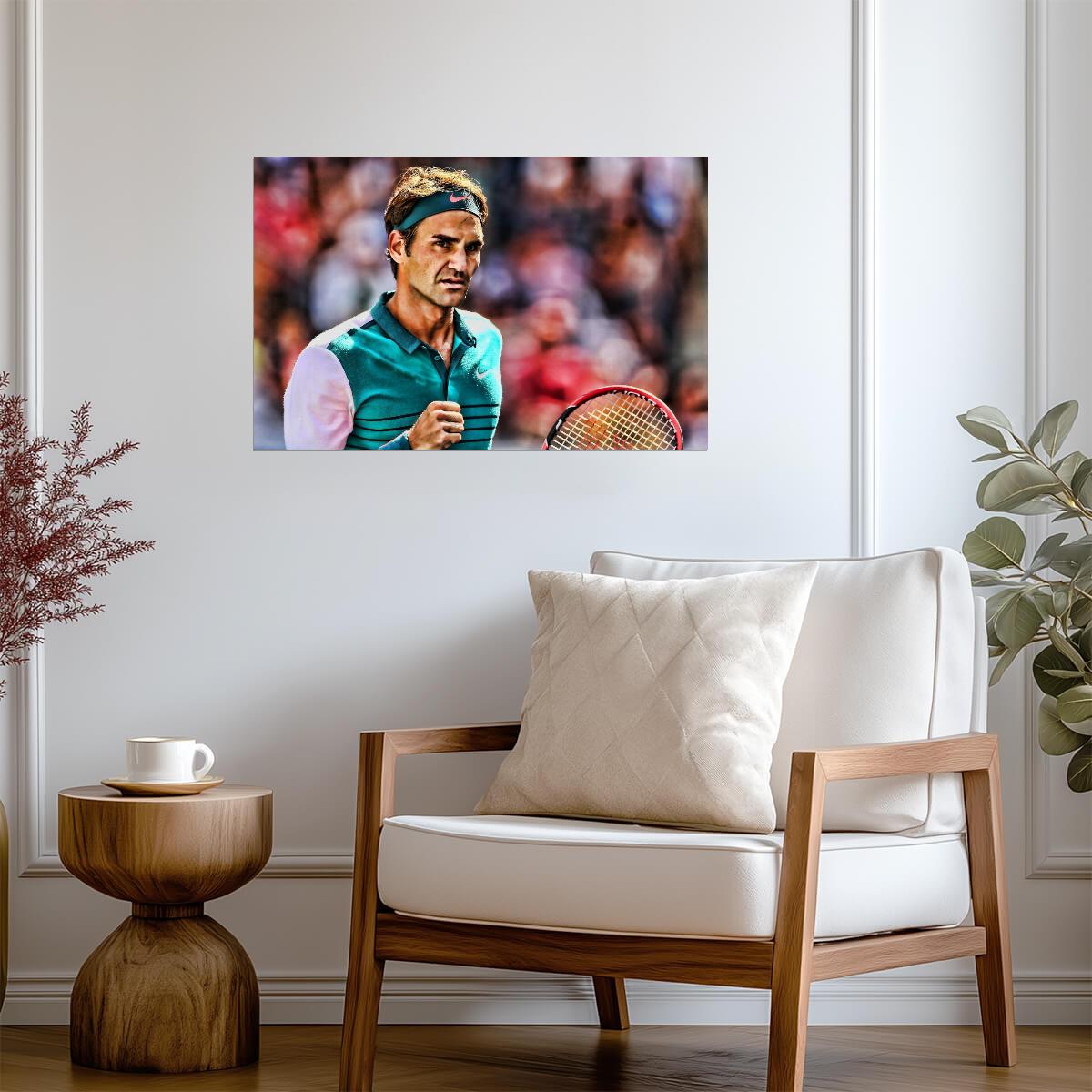 Roger Federer Intense Match Portrait | Tennis Poster | Tennis Legend Art - Sports Poster