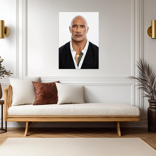 Dwayne Johnson The Rock Studio Portrait | Celebrity Poster | Modern Wall Art - Celebrities Poster