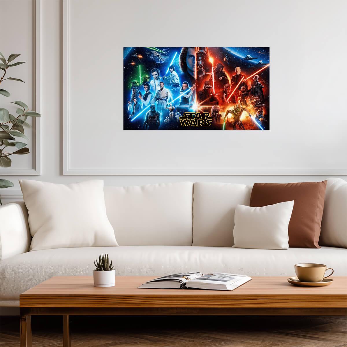 Star Wars Skywalker Saga Collage | Jedi & Sith Light vs Dark | Sci-Fi Movie Poster - Movies & TV Poster