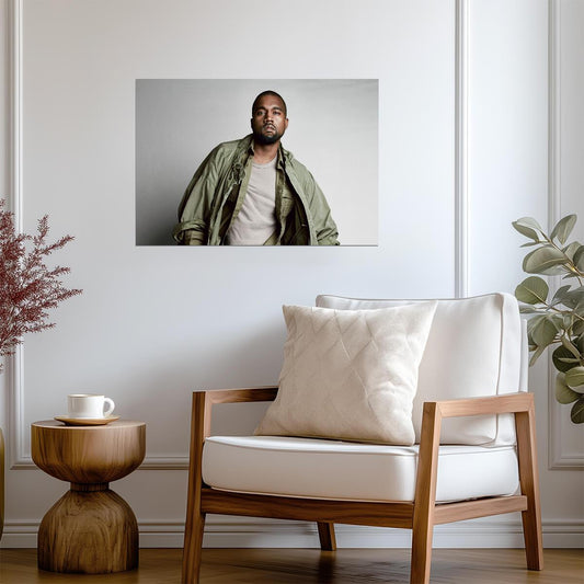 Kanye West Studio Portrait | Green Jacket Poster | Hip Hop Fashion Art - Music Poster