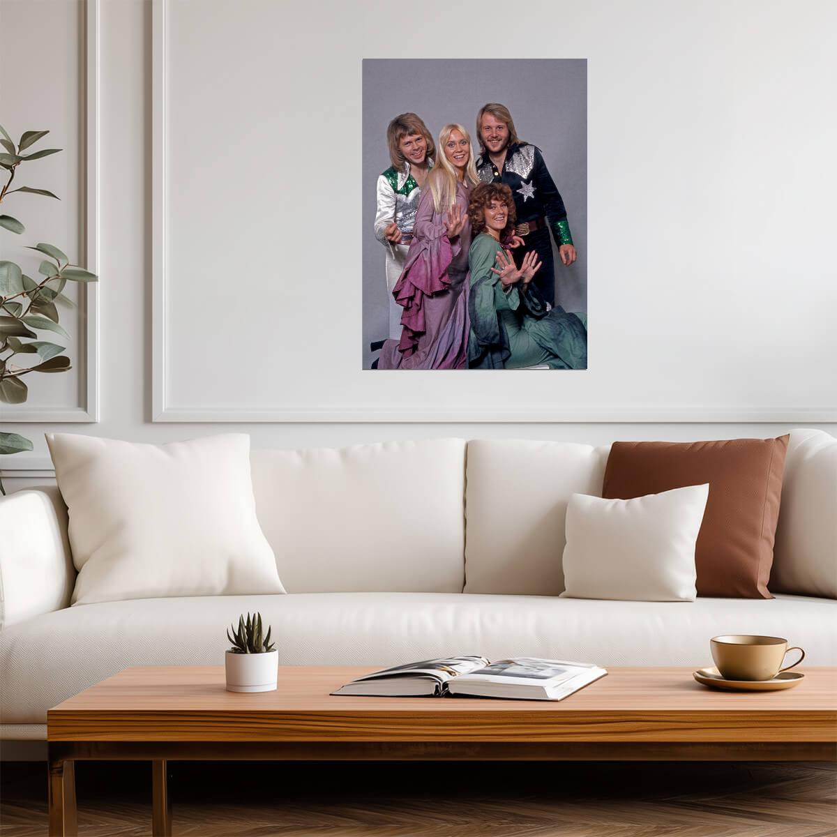 Abba Silver Outfits | Music Legend Poster | 70s Fashion Portrait - Music Poster