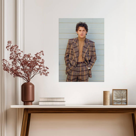 Tom Holland Plaid Suit Photoshoot | Celebrity Portrait Poster | Modern Actor Wall Art - Celebrities Poster