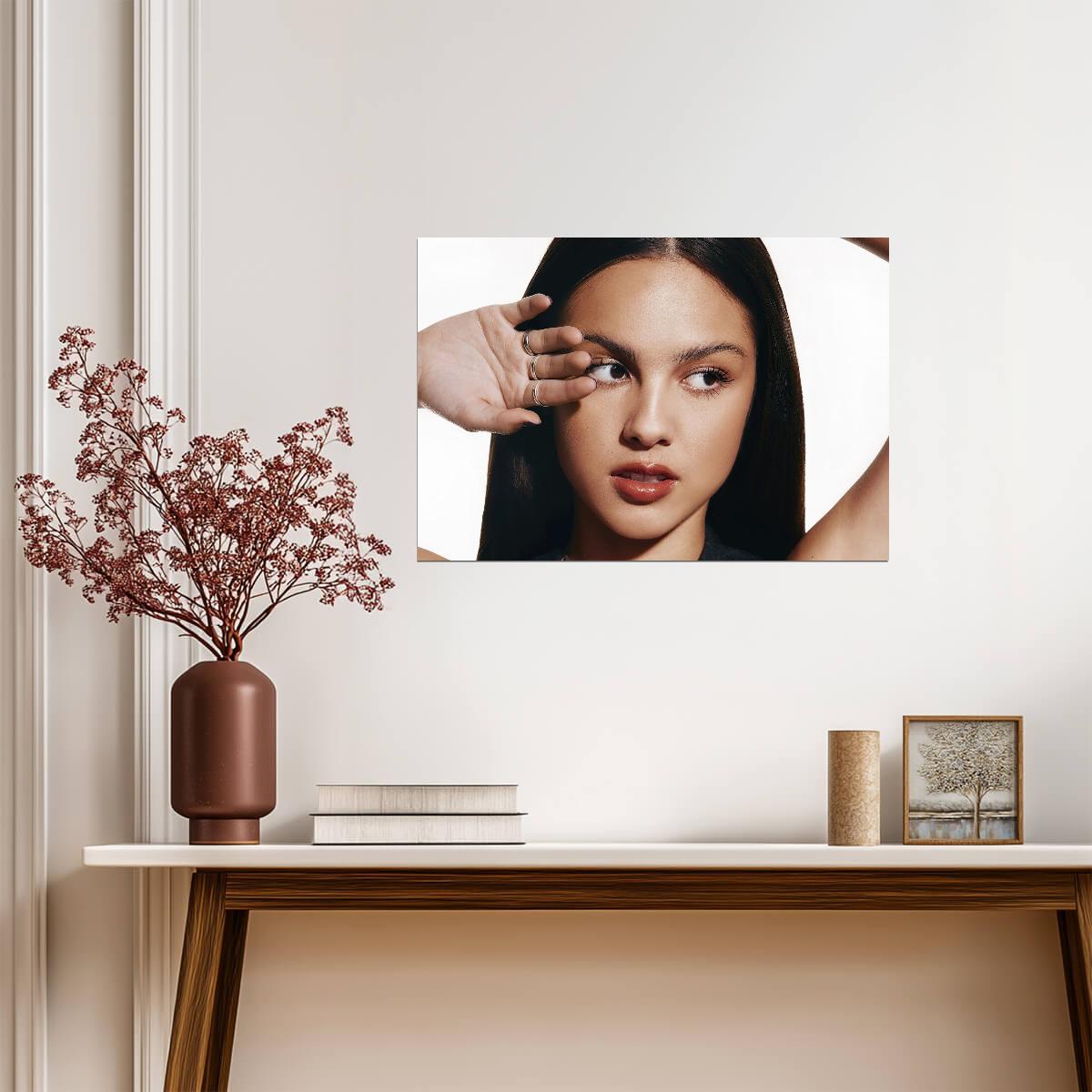 Olivia Rodrigo Hand Over Eye | Close Up Portrait | Pop Star Wall Art Poster - Music Poster