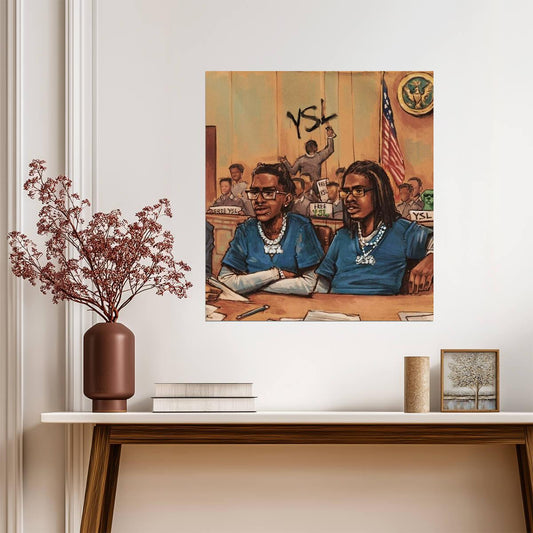 Young Thug & Gunna YSL Trial | Courtroom Sketch Art | Free YSL Hip Hop Poster - Music Poster