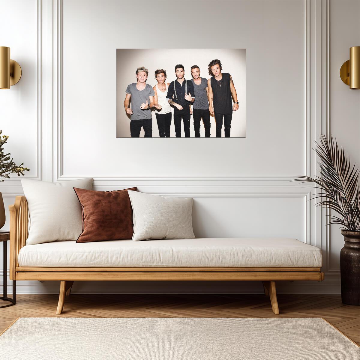 One Direction Studio Group Shot | Harry Styles & Zayn Malik | Boy Band Poster - Music Poster