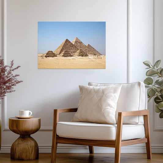 The Giza Pyramid Complex | Ancient Egypt Landmark Poster | Desert Landscape Photo - Photography Poster