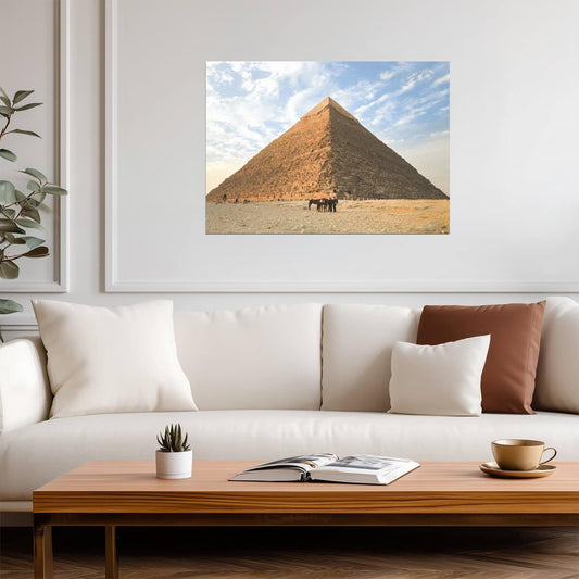 Great Pyramid of Giza Egypt | Historical Architecture Photo | Ancient Wonders Wall Art Poster - Photography Poster
