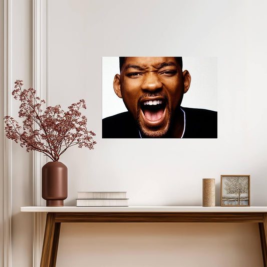 Will Smith Shouting Face | Close Up Portrait Photography | 90s Actor Poster - Celebrities Poster