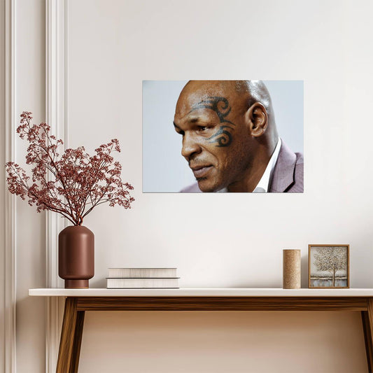 Mike Tyson Face Tattoo Close Up | Portrait Poster | Boxing Legend Wall Art - Sports Poster