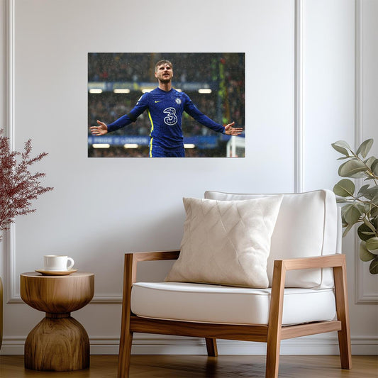 Timo Werner Chelsea FC | Soccer Celebration Poster | Sports Photography Wall Art - Sports Poster