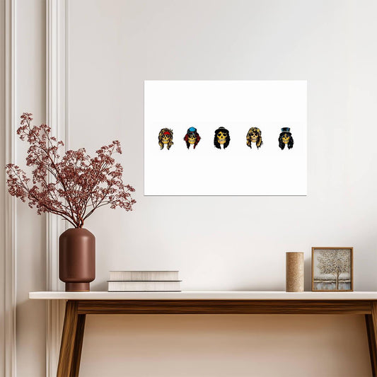 Guns N Roses Appetite for Destruction Skulls | Rock Band Album Art | Vintage Music Poster - Music Poster