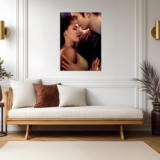 Twilight Saga Bella & Edward Kiss | Close Up Movie Poster | Romance Film Art - Movies & TV Poster