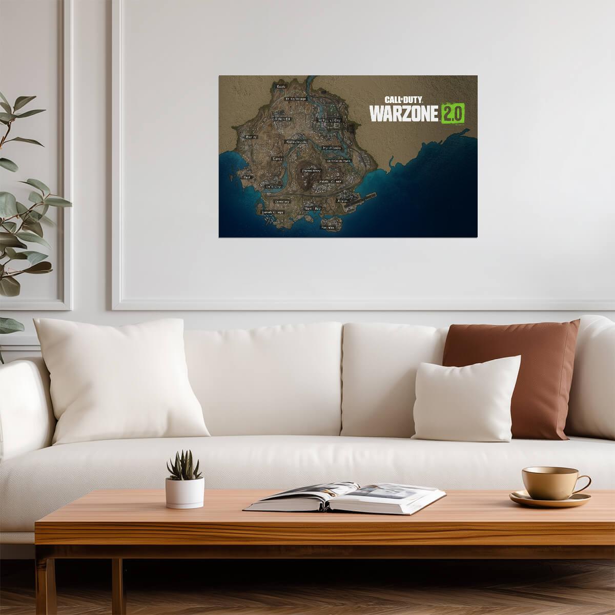 Call of Duty Warzone 2.0 | Al Mazrah Map Overview | Battle Royale Game Art - Video Games Poster