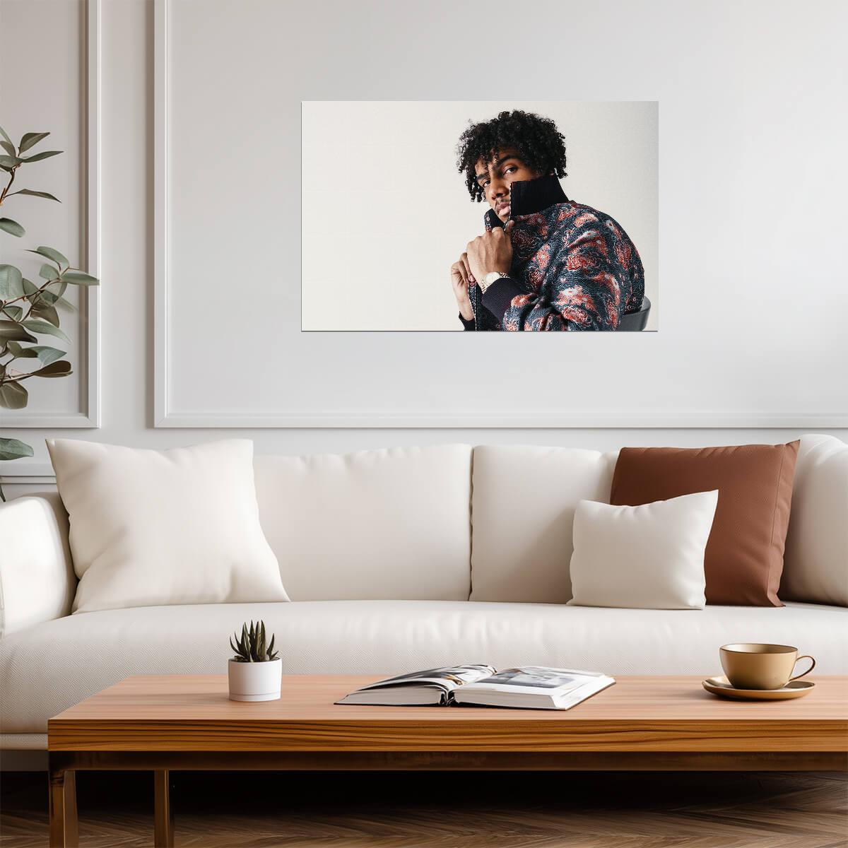 AJ Tracey Portrait | British Rapper Poster | UK Grime Music Wall Art - Music Poster